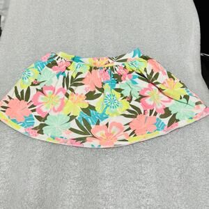 Toddler Girl's Tropical Floral Skort Skirt with Shorts 5T
